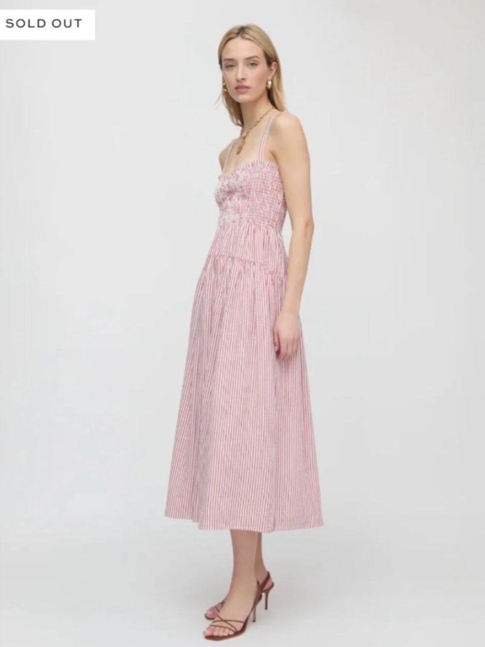 Hill House The Rebecca Nap Dress Ticking Red Stripe Size XS (NWT)